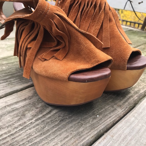 Jeffrey Campbell suede fringe Platforms - Picture 4 of 8